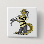 Amargasaurus Poseren als Freddy Krueger. Vierkante Button 5,1 Cm (Voorkant)