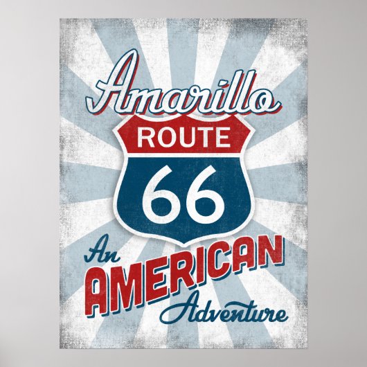 Amarillo Route 66 Amerika Texas Poster (Voorkant)