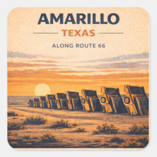 Amarillo Route 66 Sunset Highway sticker cadeau