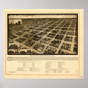 Amarillo Texas 1912 Antiek Panorama Poster