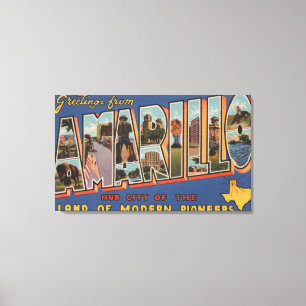 Amarillo, Texas - Grote letterscènes Canvas Afdruk