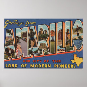 Amarillo, Texas - Grote letterscènes Poster