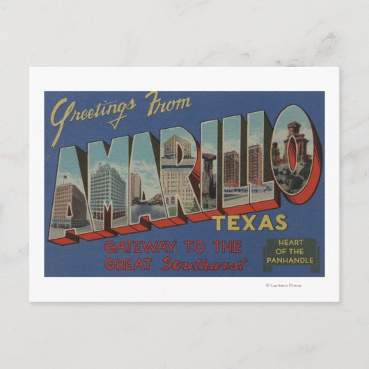 Amarillo, Texas (het hart van de pan-handgreep) Briefkaart (Voorkant)