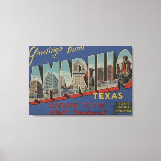 Amarillo, Texas (het hart van de pan-handgreep) Canvas Afdruk (Voorkant)