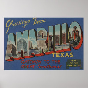 Amarillo, Texas (het hart van de pan-handgreep) Poster