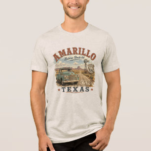 Amarillo Texas Historische Route 66 Vintage Vracht Tri-Blend Shirt