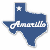 Amarillo, Texas Panhandle City State Map Sticker (Voorkant)