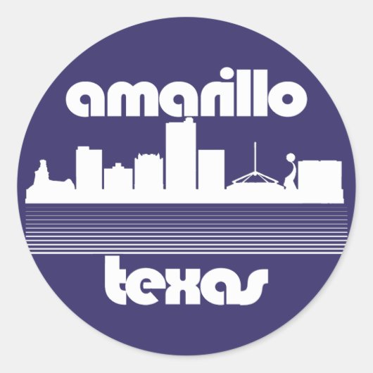 Amarillo Texas Ronde Sticker (Voorkant)