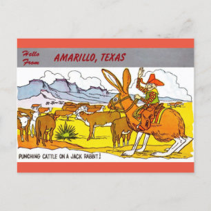 Amarillo, Texas Travel Greetings Cartoon Briefkaar Briefkaart