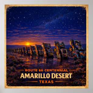Amarillo Woestijn Texas Centennial Poster
