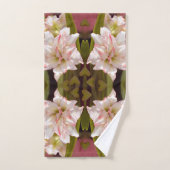 Amaryllis blanc ou Hippeastrum à double fleur (Serviette à main)