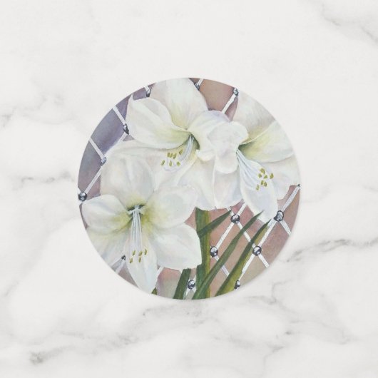 Amaryllis Bloem in Waterverven Confetti (Kleine voorkant)