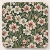 Amaryllis  bloemmotief bier onderzetter (Voorkant)