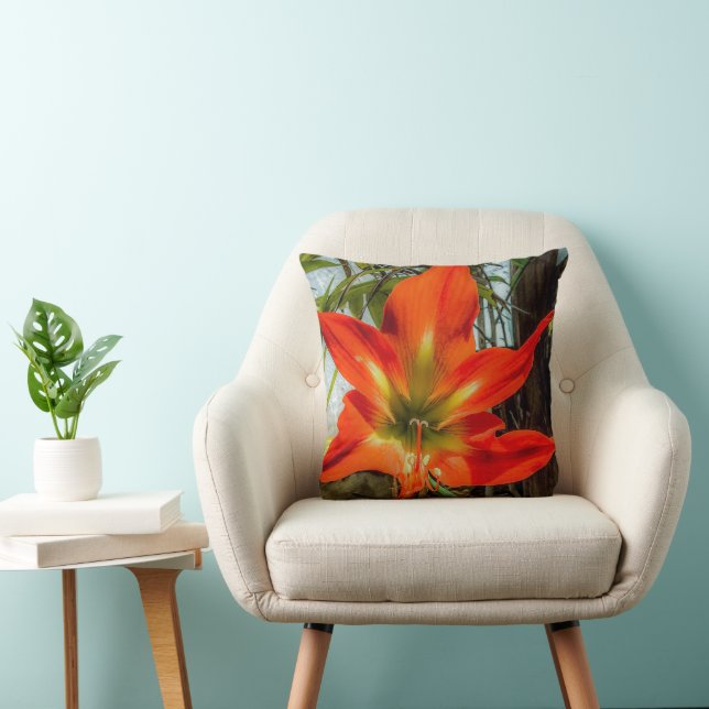 Amaryllis Closeup Throw Pillow Kussen (Stoel)