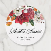 Amaryllis en Chrysanthemums Floral Vrijgezellenfee Bedankjes Labels (Voorkant)