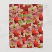Amaryllis Floral Birthday Briefkaart (Voorkant)