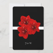 Amaryllis flower bruiloft kaart (Achterkant)