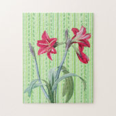 Amaryllis Flower Retro Art Legpuzzel (Verticaal)