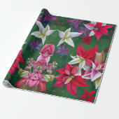 Amaryllis Flowers en pine Cadeaupapier (Uitgerold)