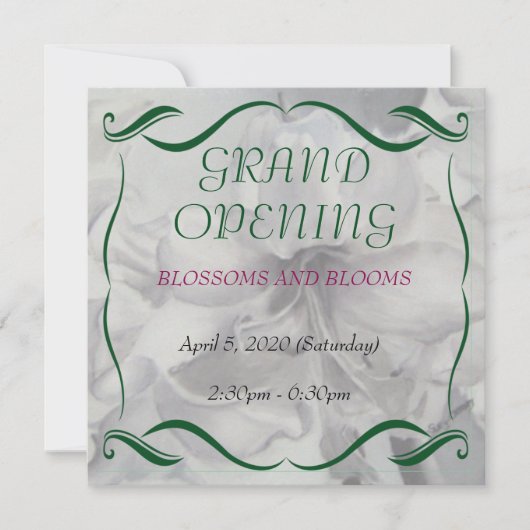 AMARYLLIS INVITATION D'OUVERTURE DE GRAND FLEURS D (Devant)