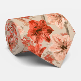 Amaryllis Patroon Zakelijke Man Boho Bruiloft Stropdas