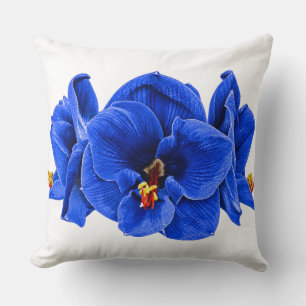 Amaryllis Pop Art Rétro – Coussin Turquoise