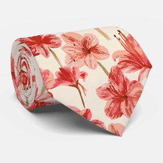 Amaryllis Print Bruidsjonker Zomer Bruiloft Stropdas