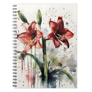 Amaryllis - Watercolor bloemen Notitieboek