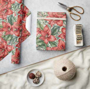 Amaryllis Winter Holiday Cadeaupapier