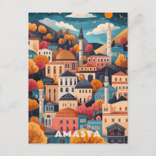 Amasya in de herfst reizen briefkaart