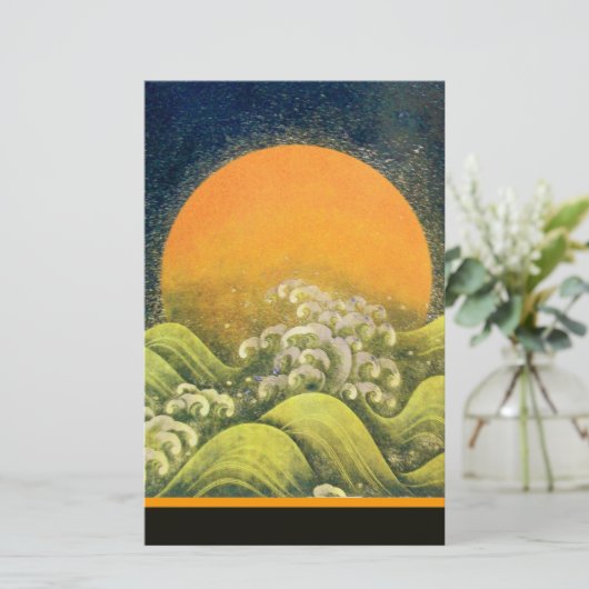 AMATERASU, SUN GODDESS, geel groen zwart Briefpapier (Staand voorkant)