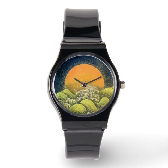 AMATERASU SUN GODDESS geel, groen zwart Horloge (Voorkant)