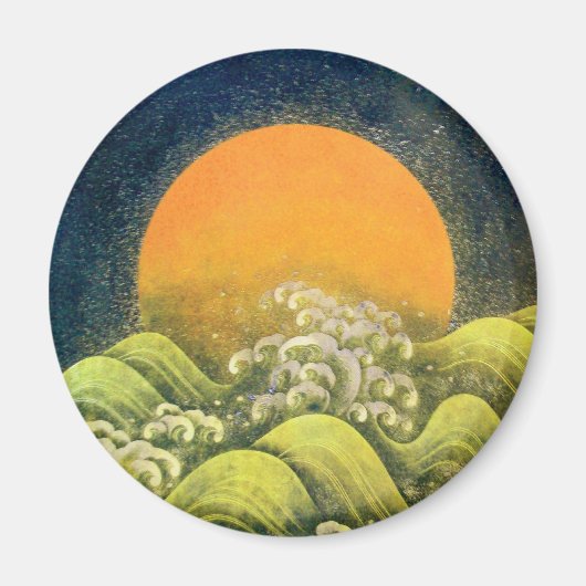 AMATERASU, SUN GODDESS, geel groen zwart Magneet (Voorkant)