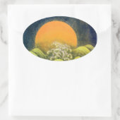 AMATERASU, SUN GODDESS, geel zwart Ovale Sticker (Tas)