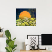 AMATERASU, SUN GODDESS, geel zwart Poster (Thuiskantoor)