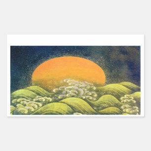 AMATERASU, SUN GODDESS, geel zwart Rechthoekige Sticker