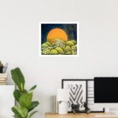 AMATERASU, SUN GODDESS, geel zwart wit Poster (Thuiskantoor)