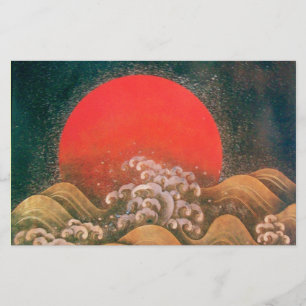 AMATERASU, SUN GODDESS, rood, zwart, bruin Briefpapier
