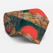 AMATERASU, SUN GODESS Red Black Brown Stropdas (Opgerold)