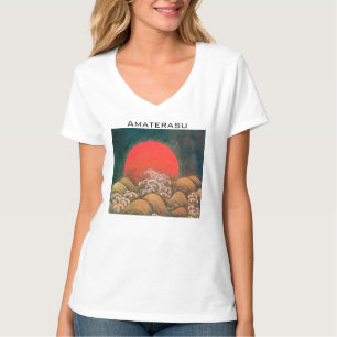 AMATERASU, SUN GODESS Red Black Brown T-shirt