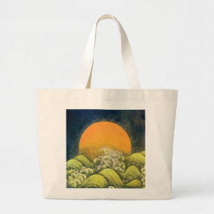 AMATERASU, ZONNEGODIN, geel groen zwart Grote Tote Bag