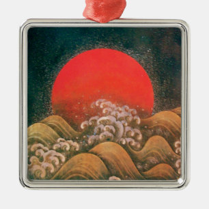 AMATERASU , ZONNEGODIN Hart Metalen Ornament