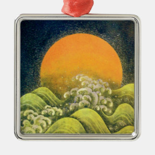 AMATERASU, ZONNEGODIN METALEN ORNAMENT