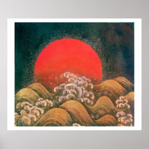 AMATERASU, ZONNEGODIN, rood zwart bruin wit Poster