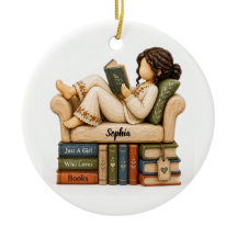 Amateur de livres Juste Une Fille Ornement de lect