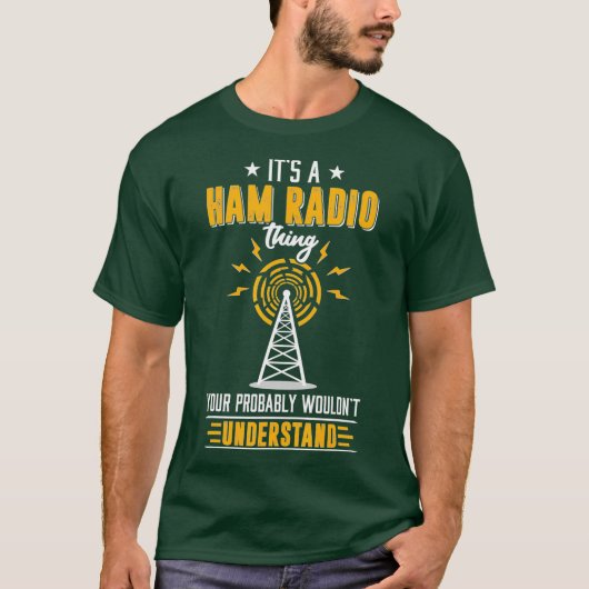 Amateur Ham Radio Operator Shirt geeft zijn am (Voorkant)