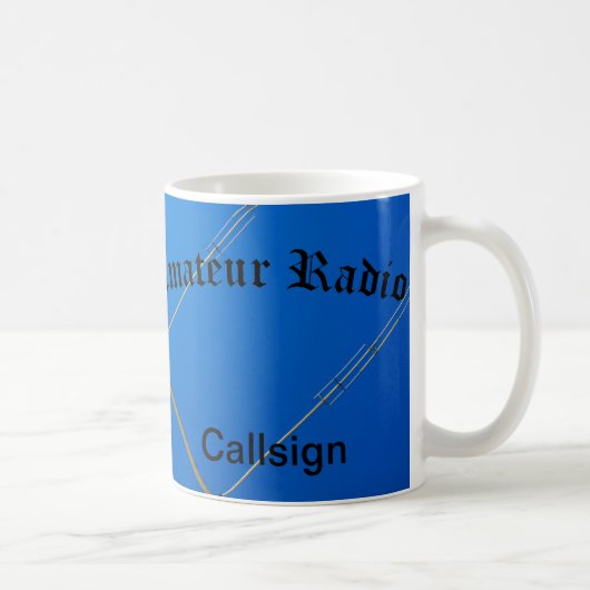 Amateur-radio en -roepnaam koffiemok (Rechts)