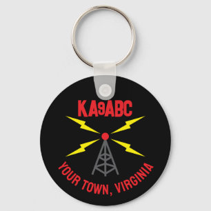 Amateur Radio Ham Operator Antenna en Call Sign. Sleutelhanger