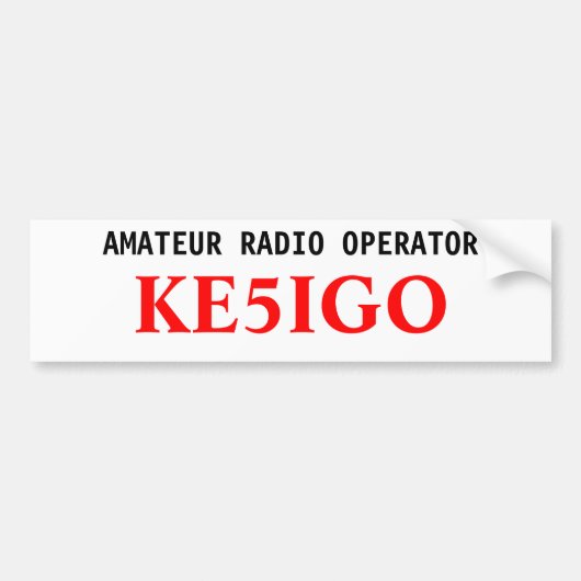 Amateur Radio Operator Bumpersticker (Voorkant)
