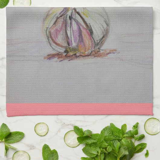 Amateurs d'ail Serviette de cuisine (Plié)